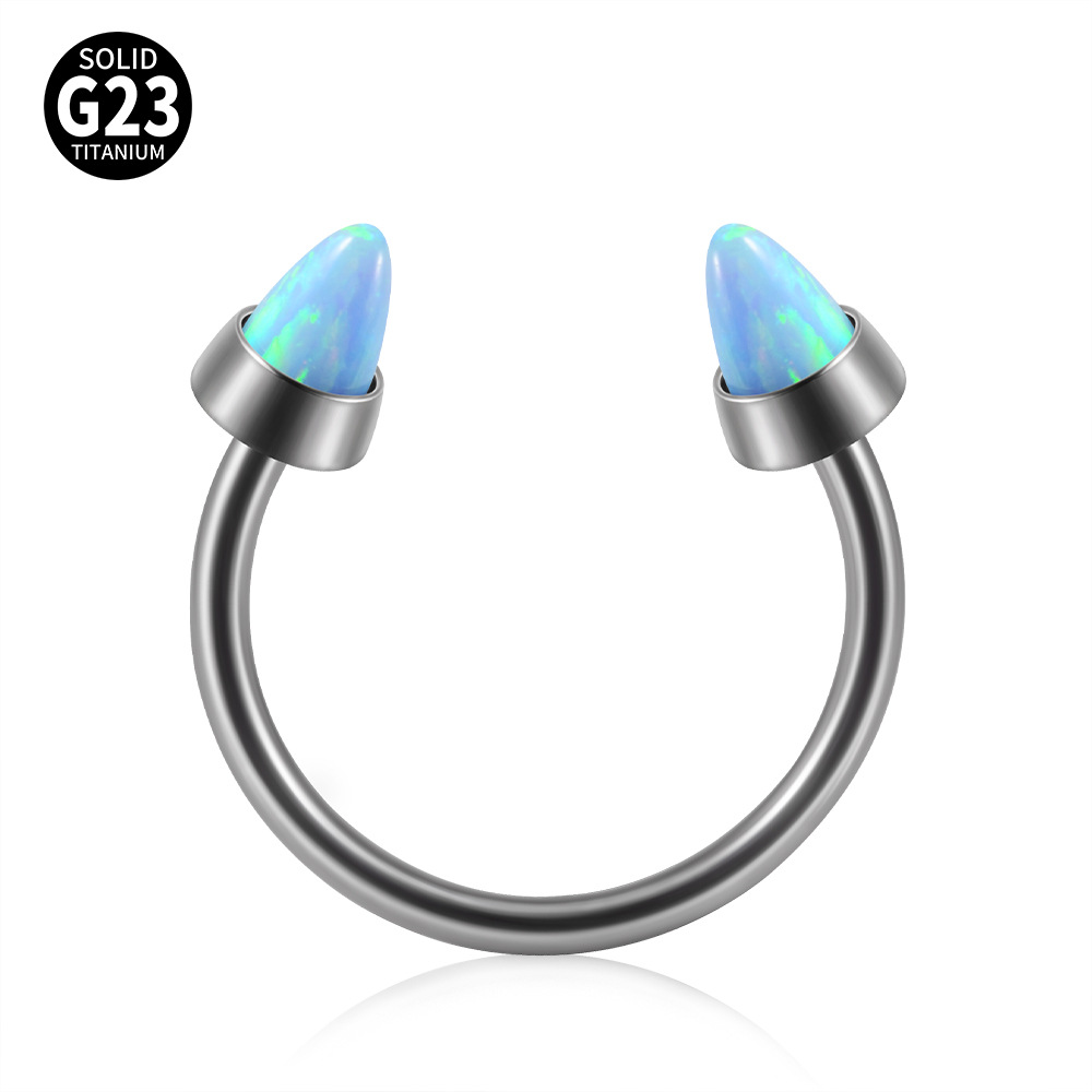 Title 9, Opal Internal Thread Lip Ring Internal Thread H...