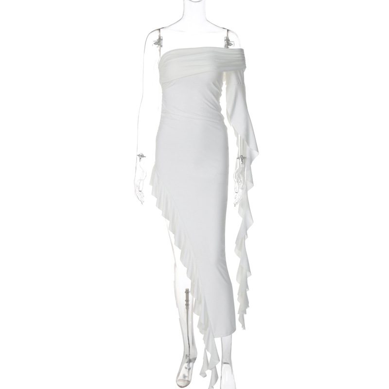 Women's Fashion Solid Color Slim Dress