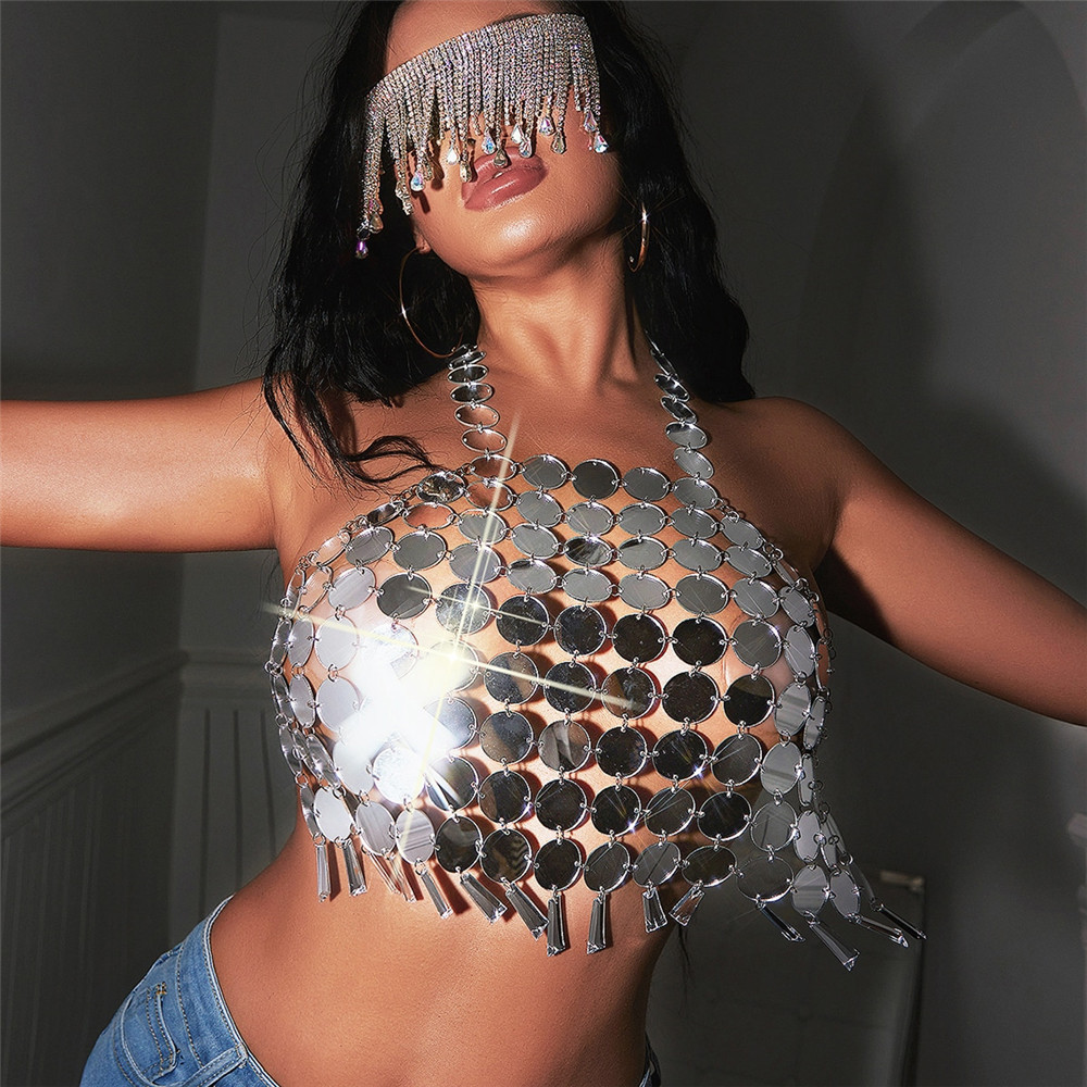Sequined Beach Vest Contrast Sling Women’s Dress