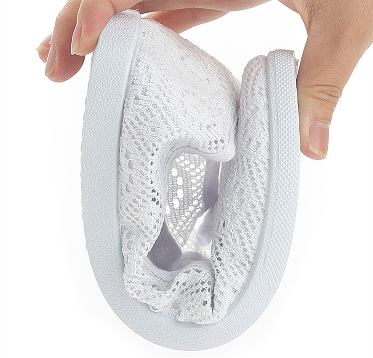 Breathable Hollow Comfortable White Women's Flat Shoes