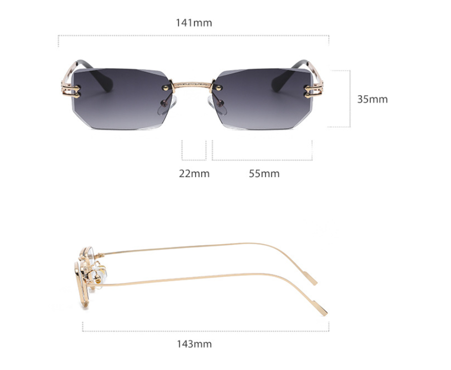 Title 1, Polygon Cut Rimless Sunglasses