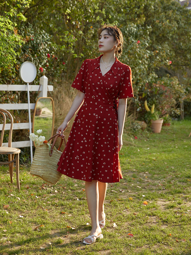 Short-Sleeve Midi Dress