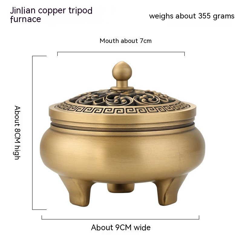 Title 9, Three-legged Copper Incense Burner Pure Copper ...