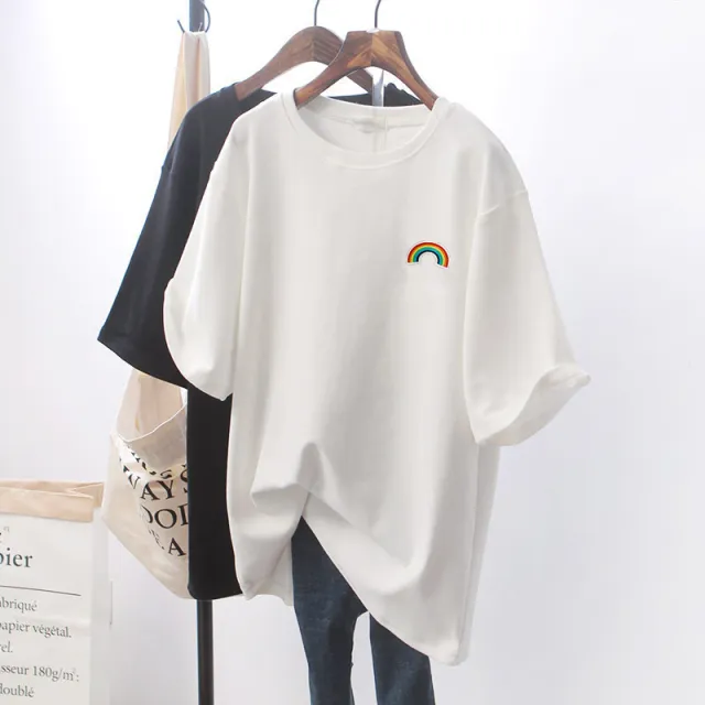 Design Sense Niche Clothes Chic White Loose Short sleeved T shirt For Women 7101White - Shop at LoveMi