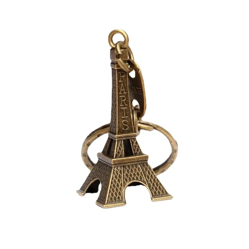 Vintage Paris Eiffel Tower Keychain - Bronze