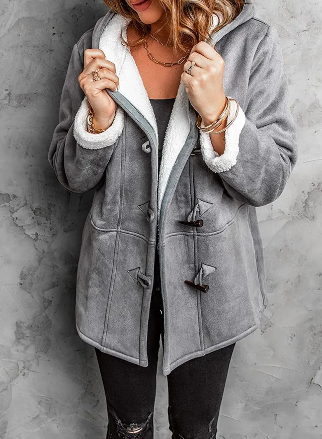 Women's Mid length Windbreaker Coat Coat Warm Top Grey - Shop at LoveMi
