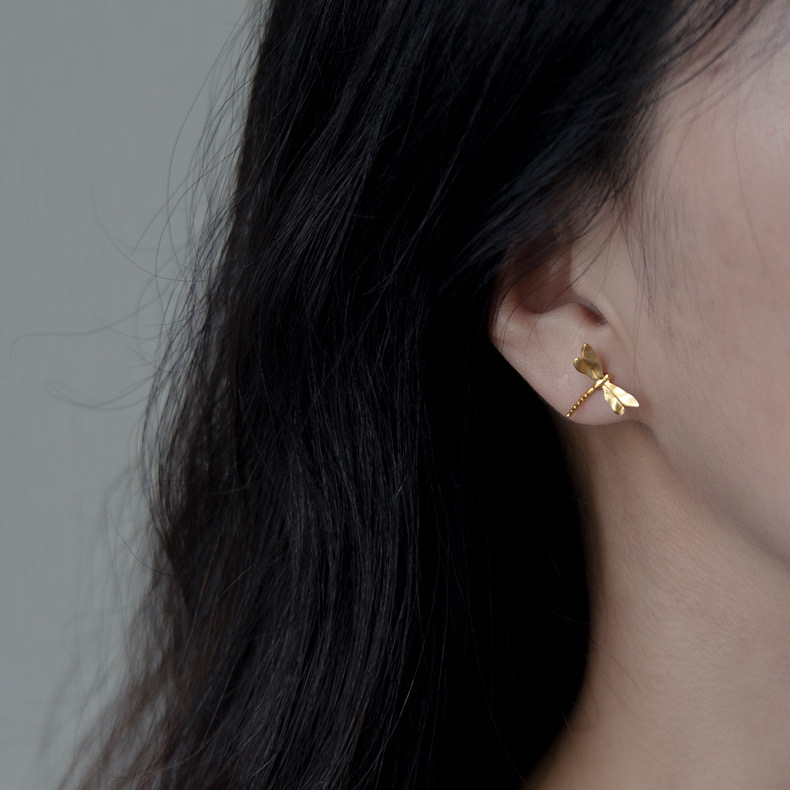 Dragonfly Stud Earrings Sterling Silver Elegance