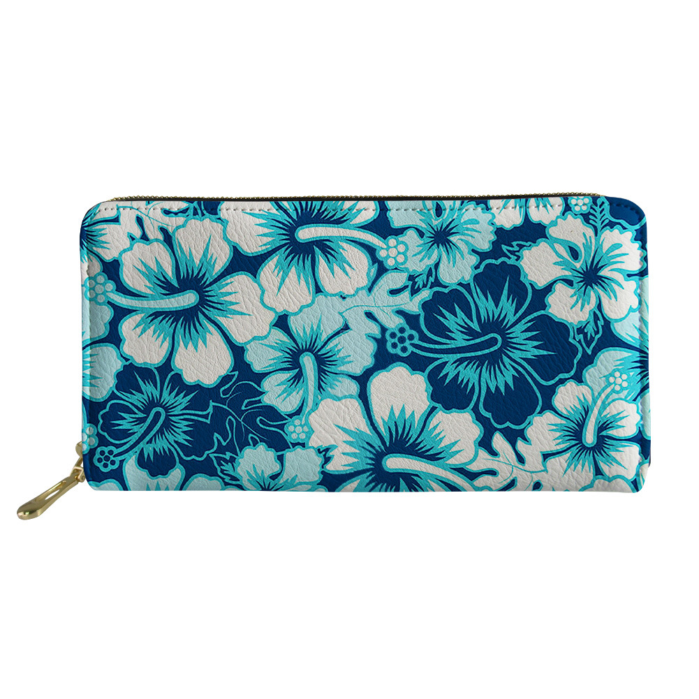 Floral Ladies Dog Love Long Wallet Tie Dye Clutch