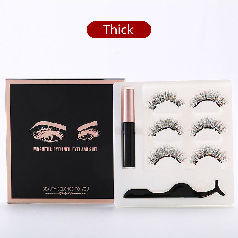 Magnetic Eyeliner Eyelash Set Natural Thick Magnet False Thick - Shop at LoveMi