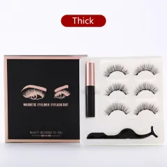 Magnetic Eyeliner Eyelash Set Natural Thick Magnet False - Thick - View 1