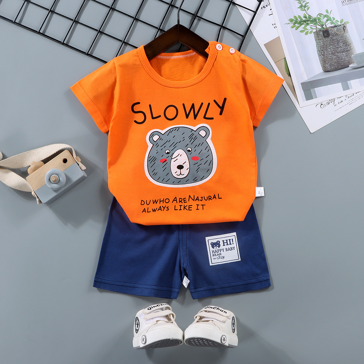 Boy's Summer Cotton Short Sleeve Suit