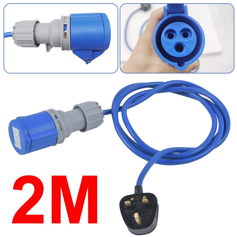 HEAVY-DUTY CARAVAN MOTORHOME 13A PLUG TO 16A SOCKET 240V MAINS HOOK UP CABLE