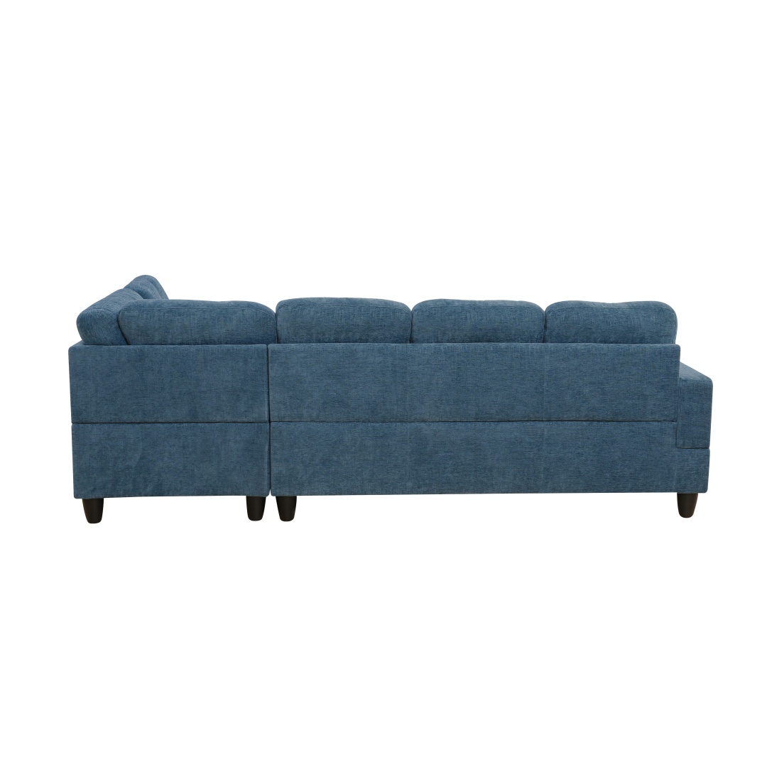 Pickup Only--Blue Flannel 3-Piece Couch Living Room Sofa Set