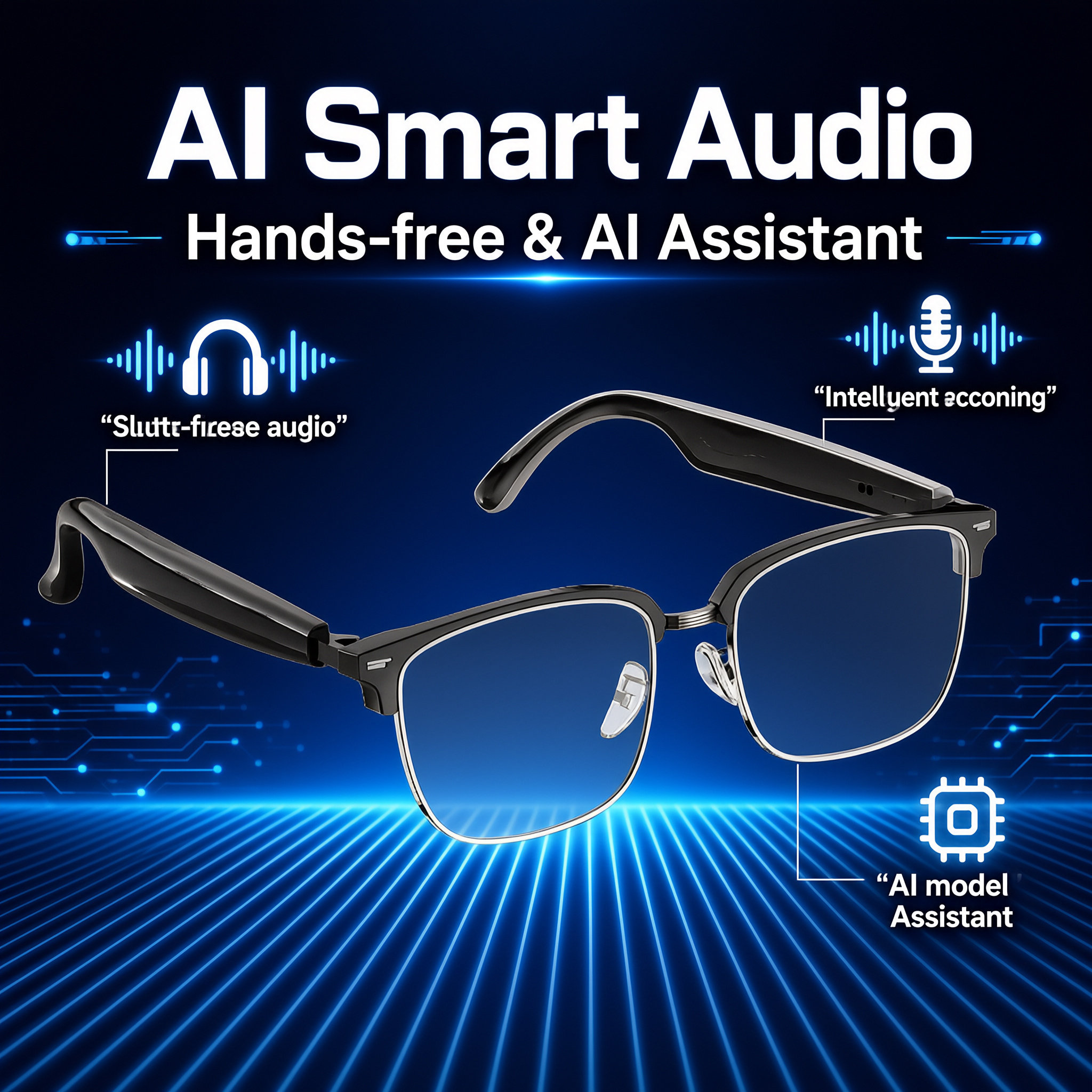 AI Smart Bluetooth Translation Sunglasses Polarized UV Protection Smart Glasses Hands Free Call Comfortable Eyewear For Driving Cycling Outdoor Sports