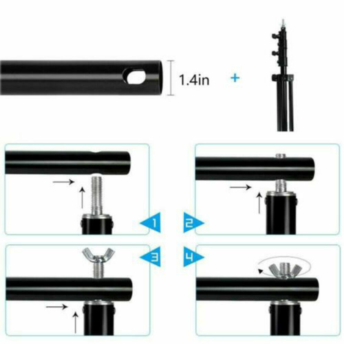 Adjustable Photography Background Support Stand Photo Backdrop Crossbar Kit 2X3m