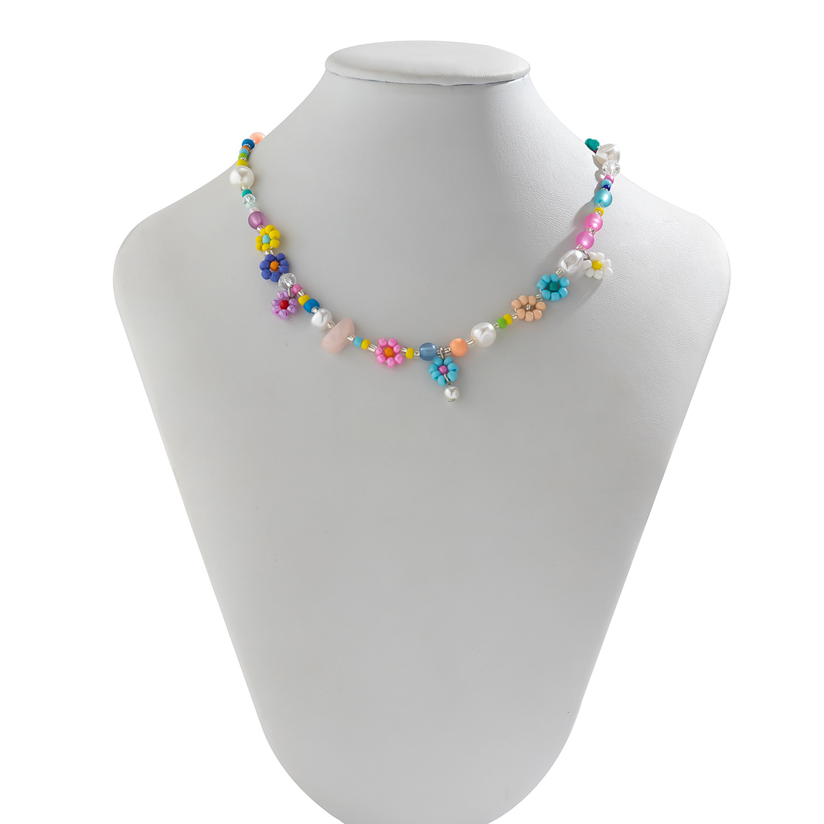 Title 4, Sveet Beaded Clavicle Chain Flover Bead Necklance