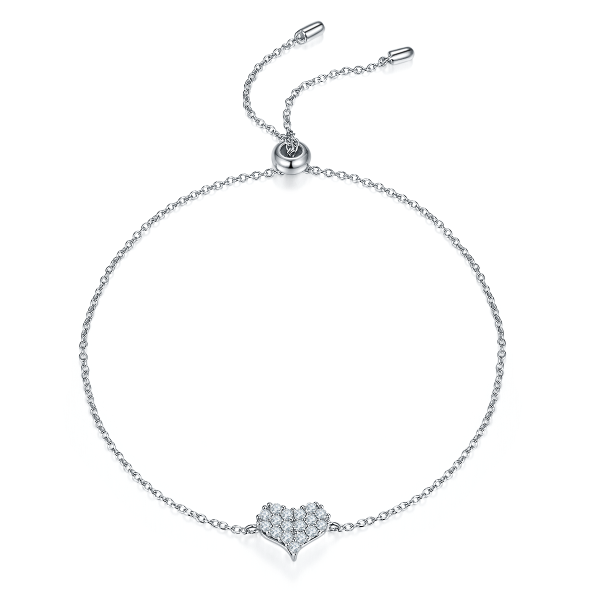 Set With Top-quality Moissanite, This Luxurious And Fashionable Light Luxury Jewelry Silver Bracelet Is Made Of S925 Silver Electroplated With Platinum