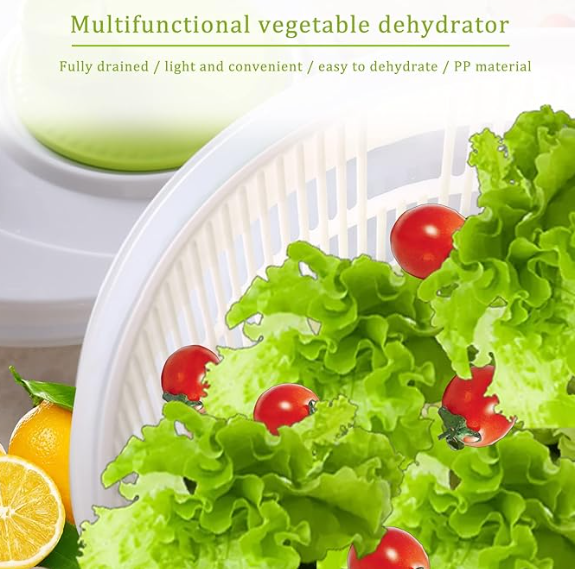 Salad Spinner With A 3-liter Capacity, Vegetable Washer, Fruit And Vegetable Salad Spinner.