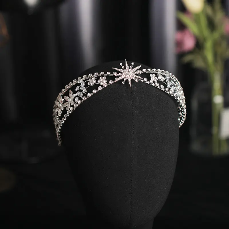Bridal Crown Headdress Rhinestone Zircon Headband Light Luxury Wedding