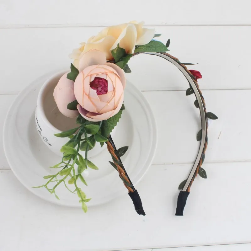 Creative Simulation Flower Bridal Headband - Orange