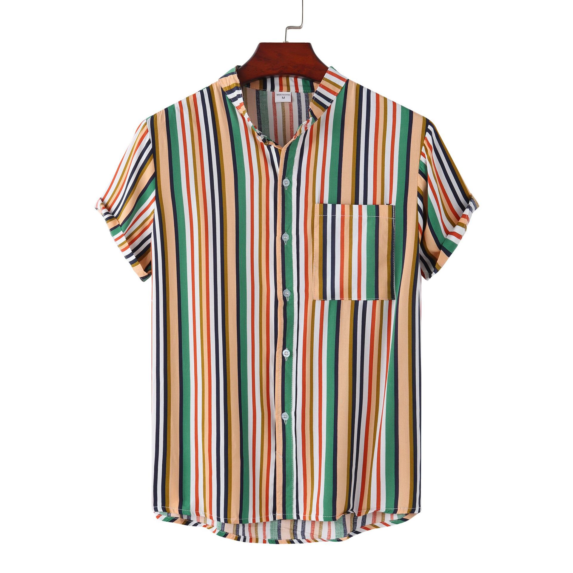 Title 4, Camisa masculina de linho plus size com gola he...