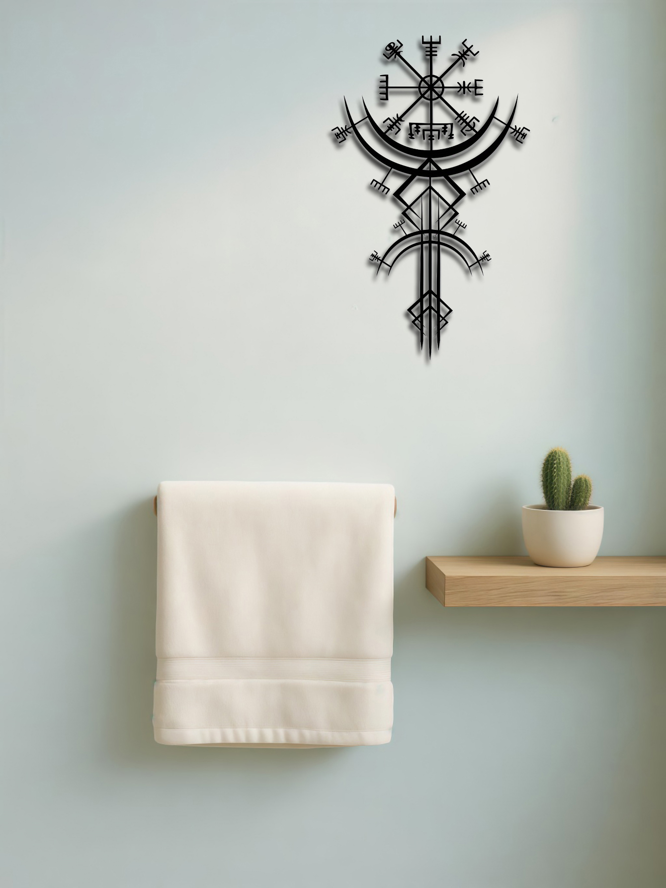 Viking Metal Wall Art,Norse Rune Wall Decor,Medieval Mythology Iron Hanging Look At The Picture - Shop at LoveMi