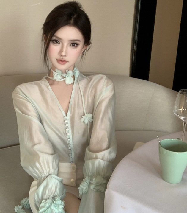 Simple Solid Color Tencel Long Sleeve Top - Image 10