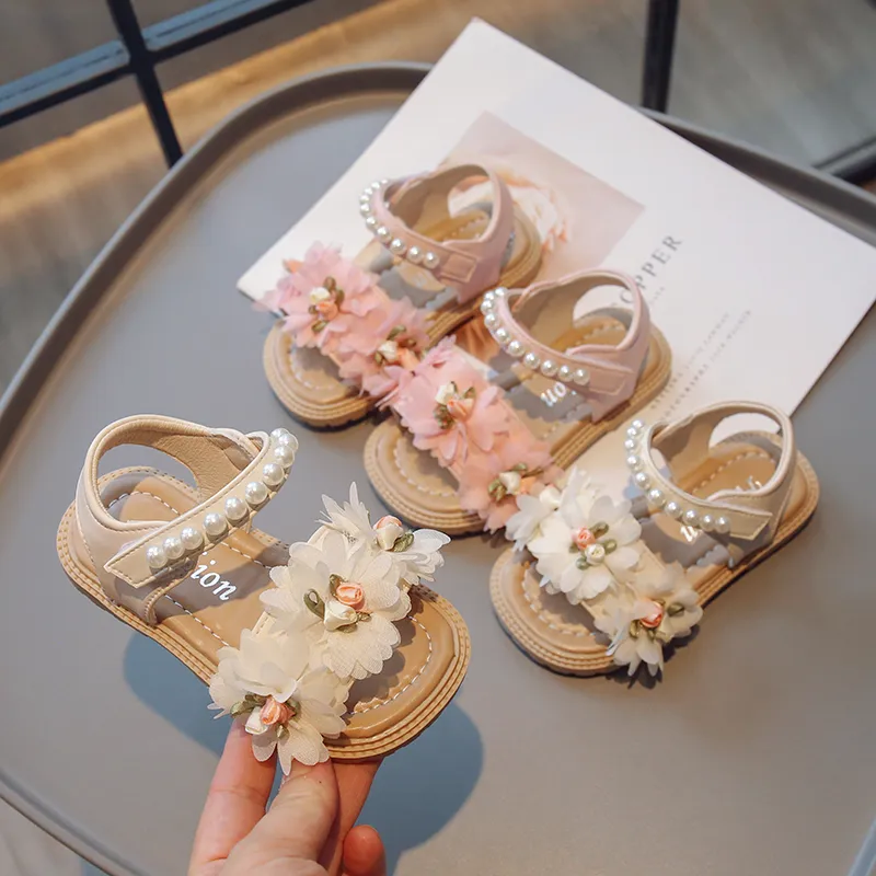 Sweet Flowers Kids Sandals Girls Versatile Soft
