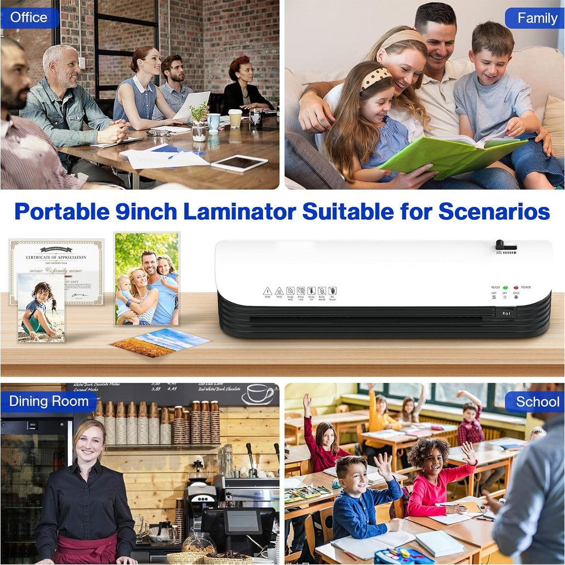 A4 Thermal Laminator Laminating Machine With 15 Thermal Laminating Pouches