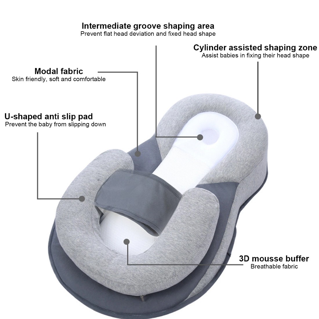 Baby Bed Acid Reflux With Strap, Baby Bed For Reducing Spit-Up, Anti Reflux HOT 3