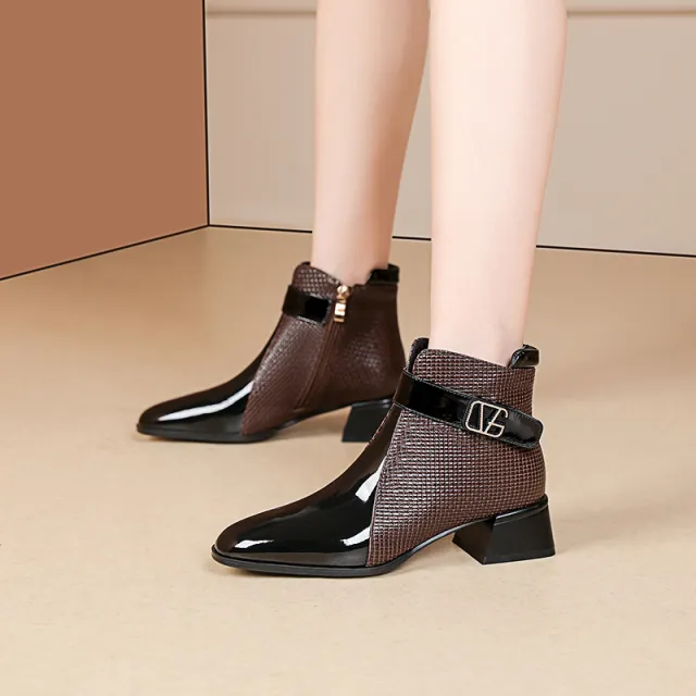 Autumn And Winter New Chunky Heel Pointed toe Fashion Ankle Boots Single Lining 35 - Shop at LoveMi
