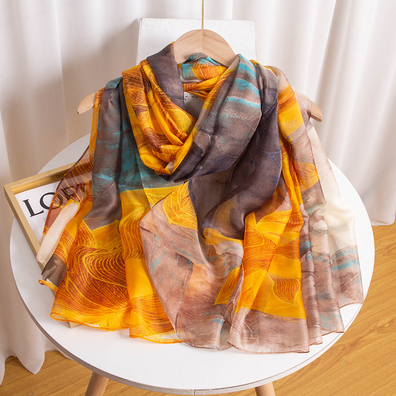 New Yourou Moire Women's Versatile Retro Ethnic Printed Yarn