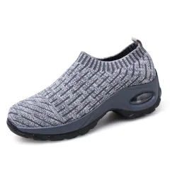 Fashion Set Foot Breathable Sneakers Air Cushion Leisure - Grey - View 1