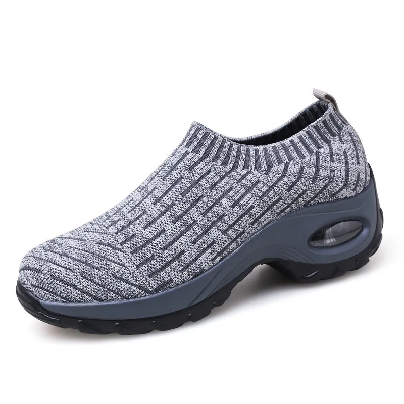 Fashion Set Foot Breathable Sneakers Air Cushion Leisure - Grey