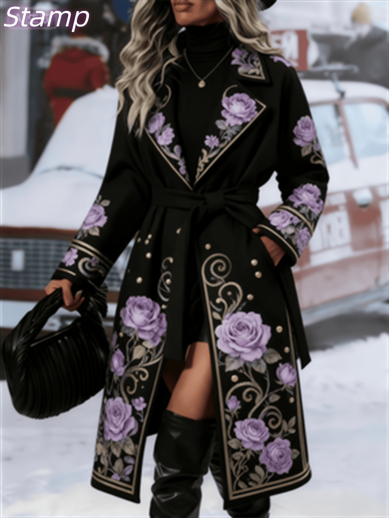 Fashionable Casual Long Coat - Black7