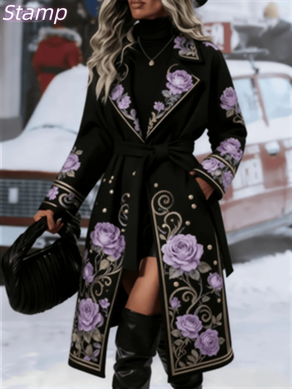 Fashionable Casual Long Coat - Black7