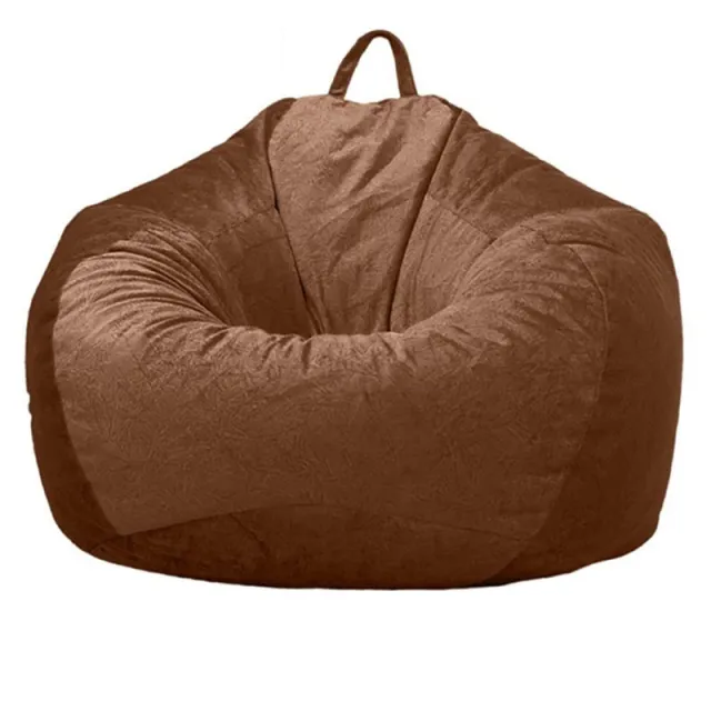 Lazy Sofa Bean Bag Cloth Cover Tatami Short Velvet No Filler Home Toy Storage Light Brown - Shop at LoveMi