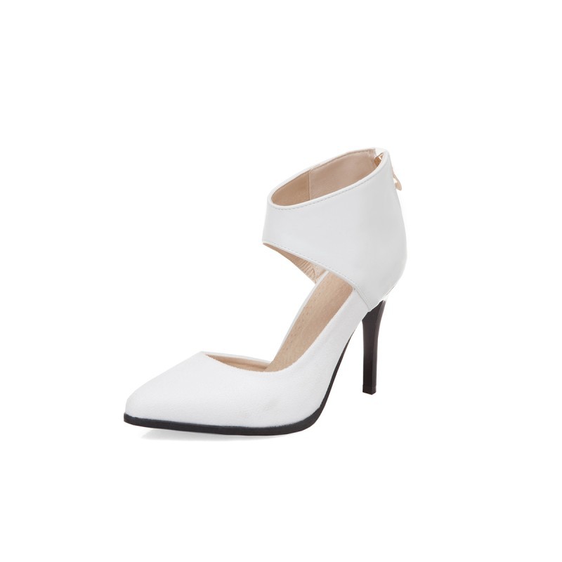 Women's New Large Size High Heel Toe Roman Sandals White - Shop at LoveMi