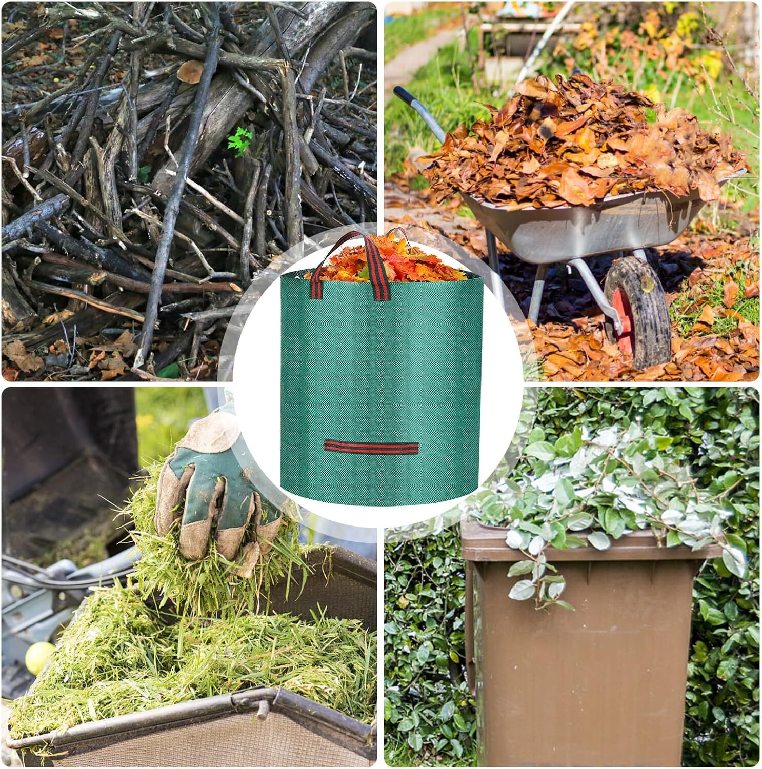 2X 500 2X272 L Large Garden Waste Bags Refuse Heavy Duty Sacks Grass Leaves