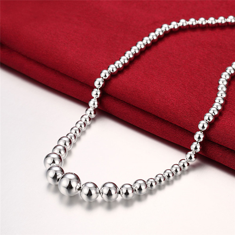 Silver Necklace 8M 10m Buddha Beads Hollow Necklace