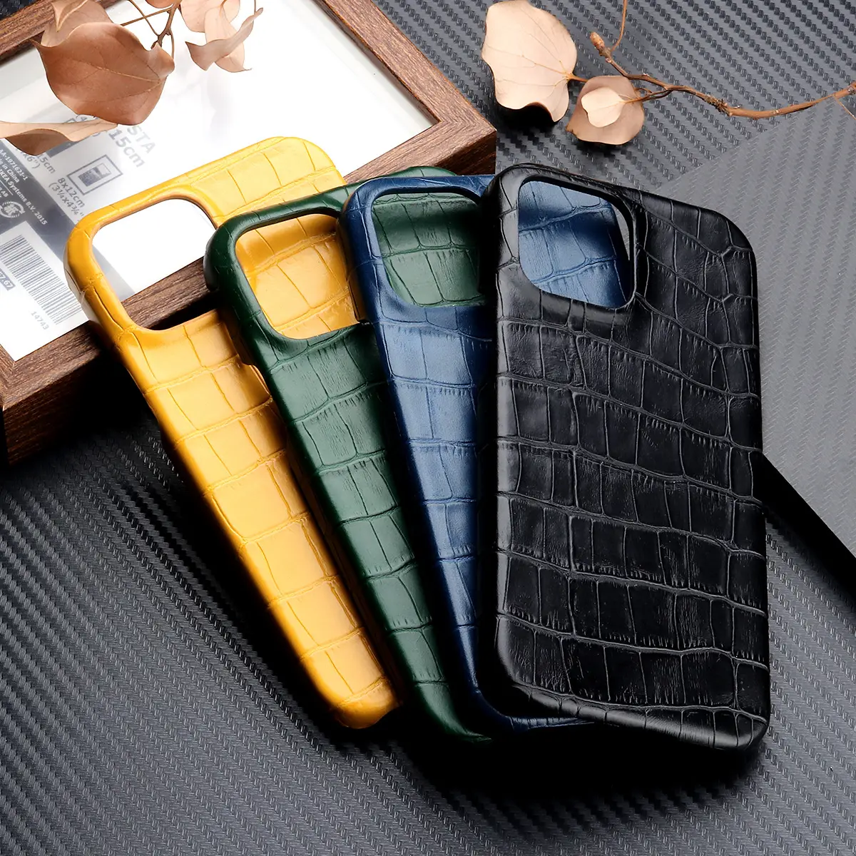 Leather Grain Oil Edge Leather Cover For Mobile Phone