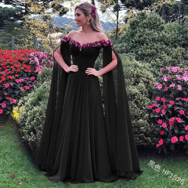 One Word Neck Sleeves High Waist Solid Color Gauze Dress Black - Shop at LoveMi