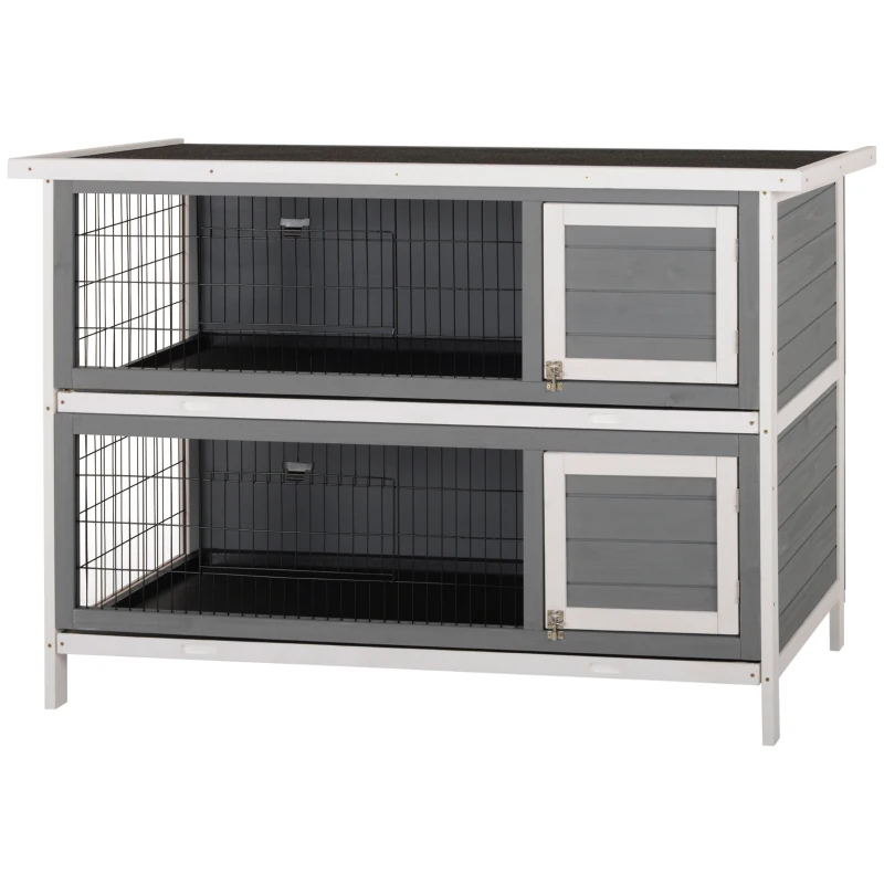 Two-Storey Wooden Rabbit Hutch