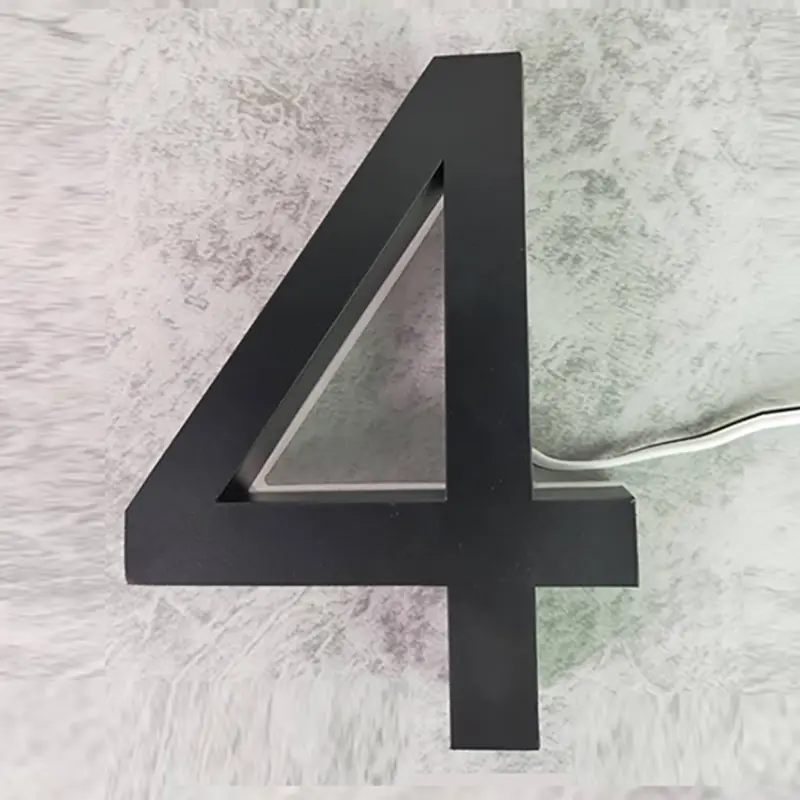 Stainless Steel Luminous Characters Door Number Plate