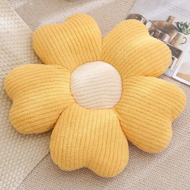 Flower Dining Chair Soft Petal Cushion Yellow White - Shop at LoveMi