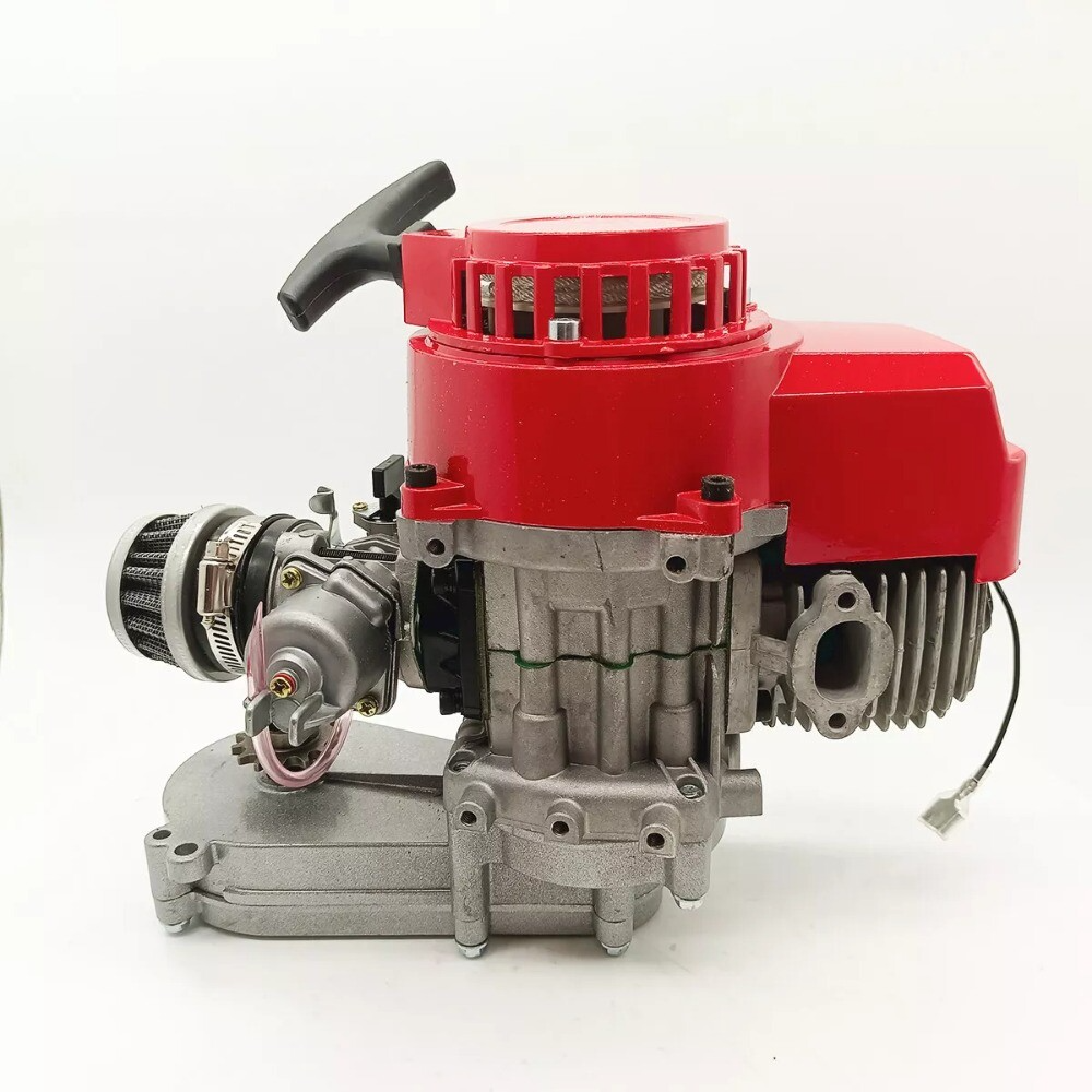 49CC MINI DIRT BIKE ENGINE WITH TRANSFER BOX RED PULL START MOTO — image 9