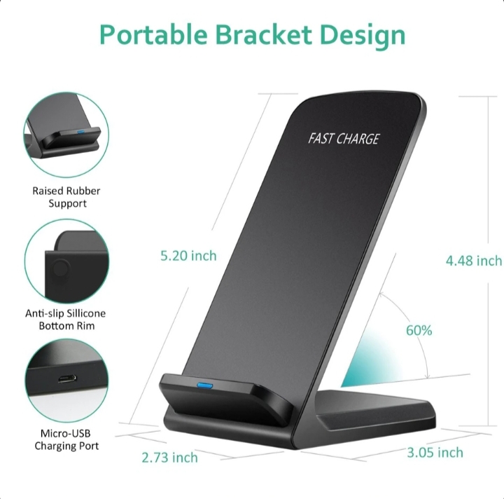 Qi Wireless Fast Charger Charging Pad Stand Dock 9