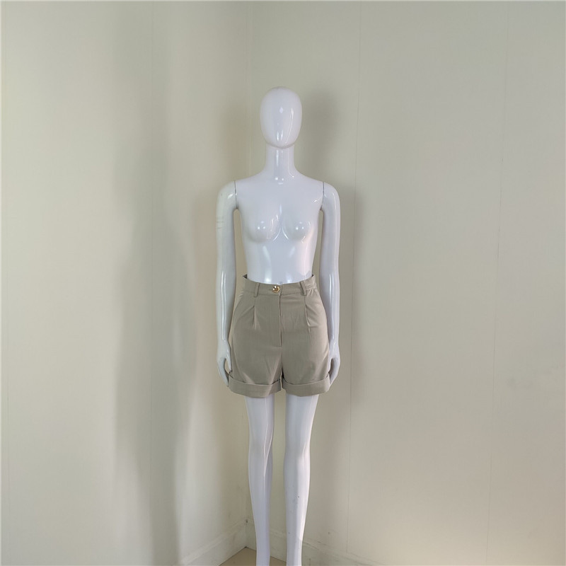 Deep V Double-breasted Blouse Shorts Suit Two-piece Suit