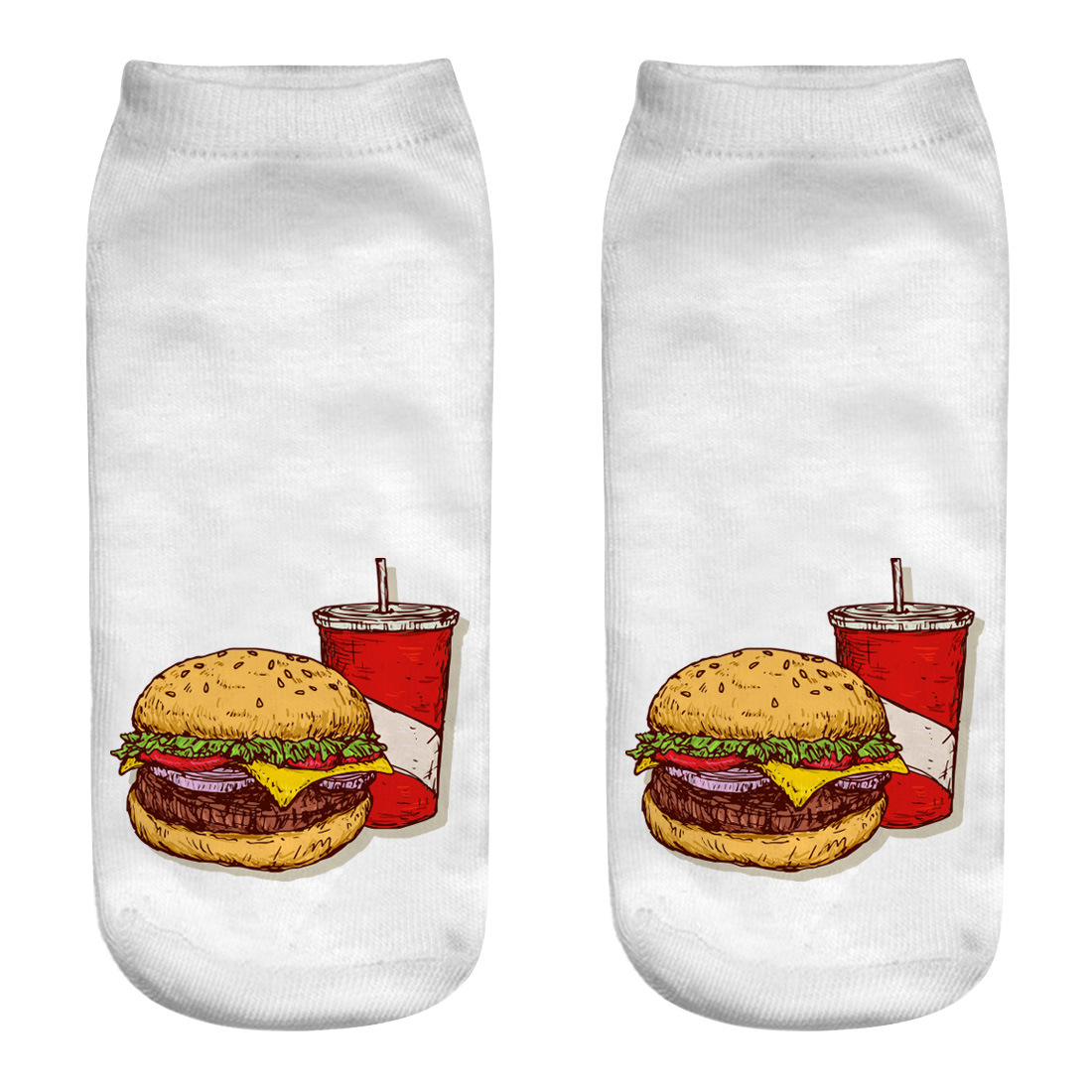 Title 14, Hamburger fries series 3D printing socks