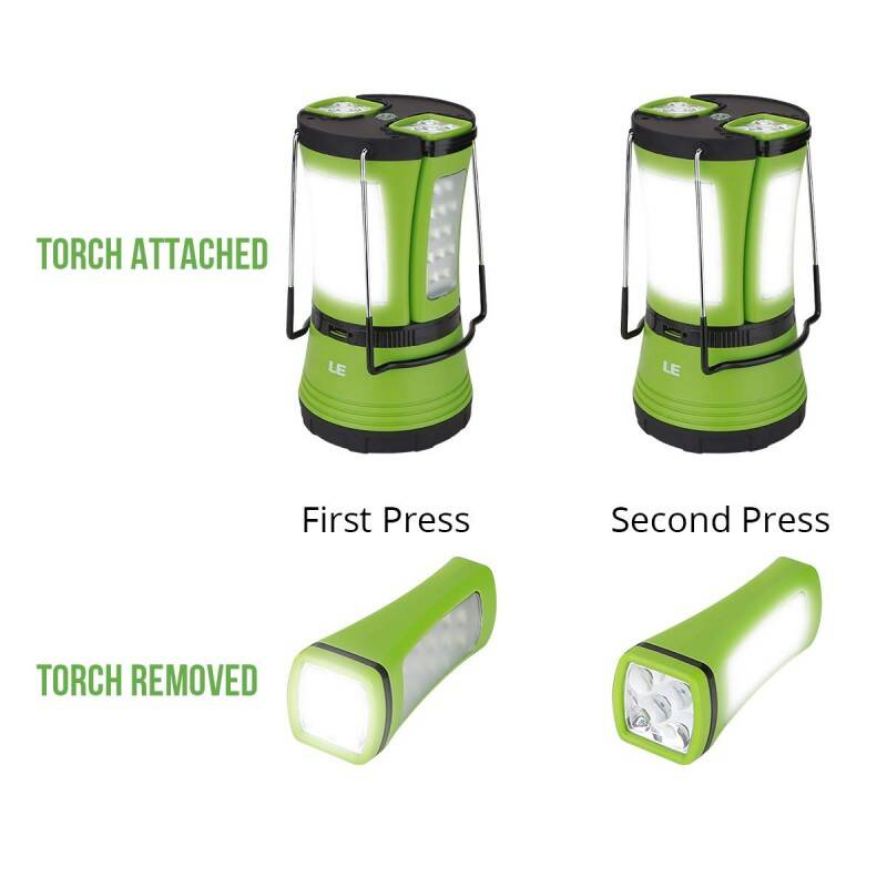 3 In 1 Camping Lantern With 2 Detachable Torches, Dual Power USB D Battery — image 7